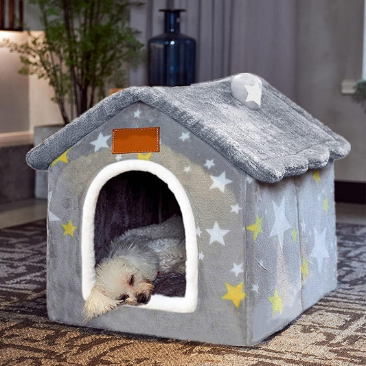 Indoor Dog House Bed Memory Foam Foldable Washable Small Medium Large Small