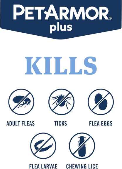 PetArmor Plus Flea & Tick Prevention for Dogs & Cats, 3 Doses, Waterproof