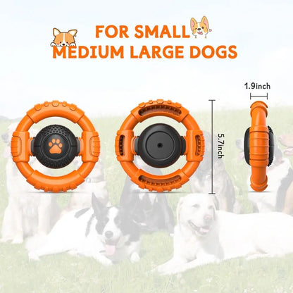 Interactive Tough Dog Chew Toy for Aggressive Chewers, Durable Squeaky Nylon & Rubber Toys for All Breeds