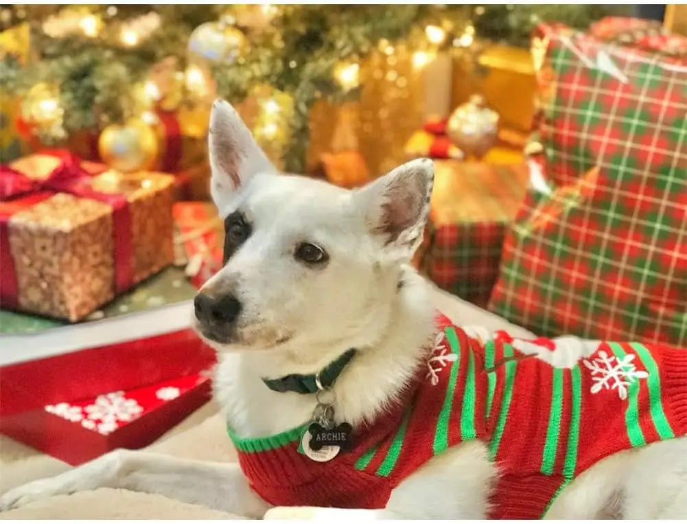 Christmas Dog Sweater – Various Patterns Knit Holiday Pet Clothes XS–3XL