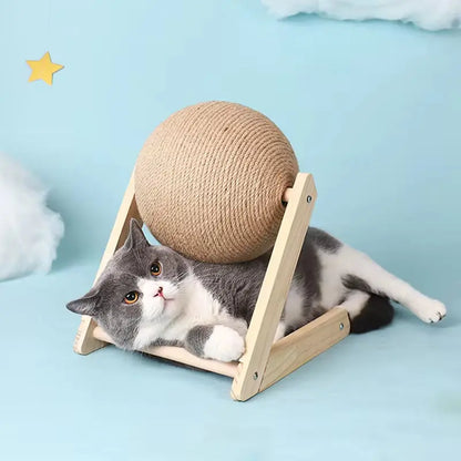 Cat Scratching Ball Toy with Sisal Rope, Durable Paw Grinding Board for Kittens & Cats, Wear-Resistant Scratcher
