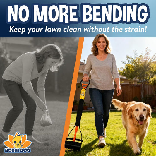 32” Tall Pooper Scooper for Large Dogs Foldable Long Handle Waste Picker