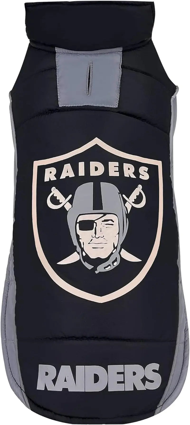 Official NFL Dog & Cat Puffer Vest (All Teams) – Waterproof & Warm Winter Coat sizes (S,M,L,XL) Raiders