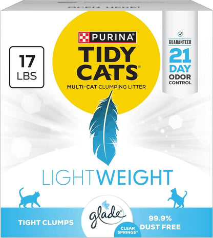 Purina Tidy Cats Lightweight 4-in-1 Clumping Cat Litter 17 lb Box Dust Free 17 Lb. Box