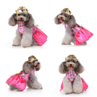 Halloween Pet Dress Costume | Superhero or Princess Outfit for Dogs & Cats