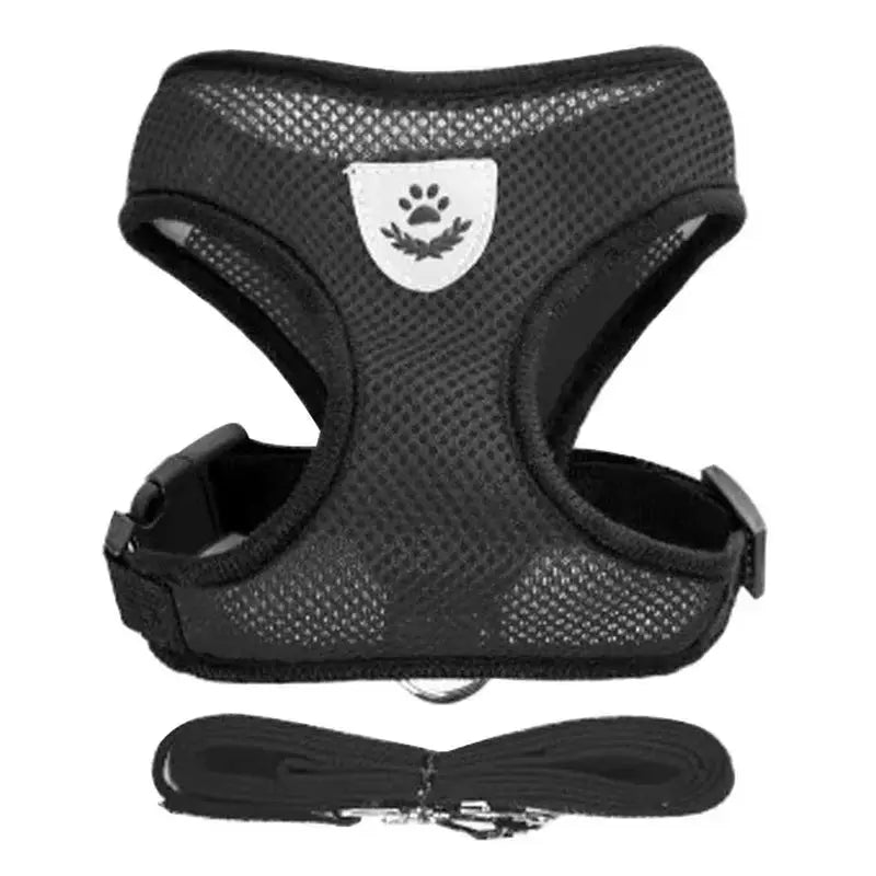 Adjustable Cat Harness Vest & Leash Set – Safe, Comfortable & Durable for Cat & Small Pets Black