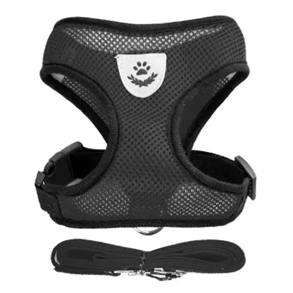 Adjustable Cat Harness Vest & Leash Set – Safe, Comfortable & Durable for Cat & Small Pets Black