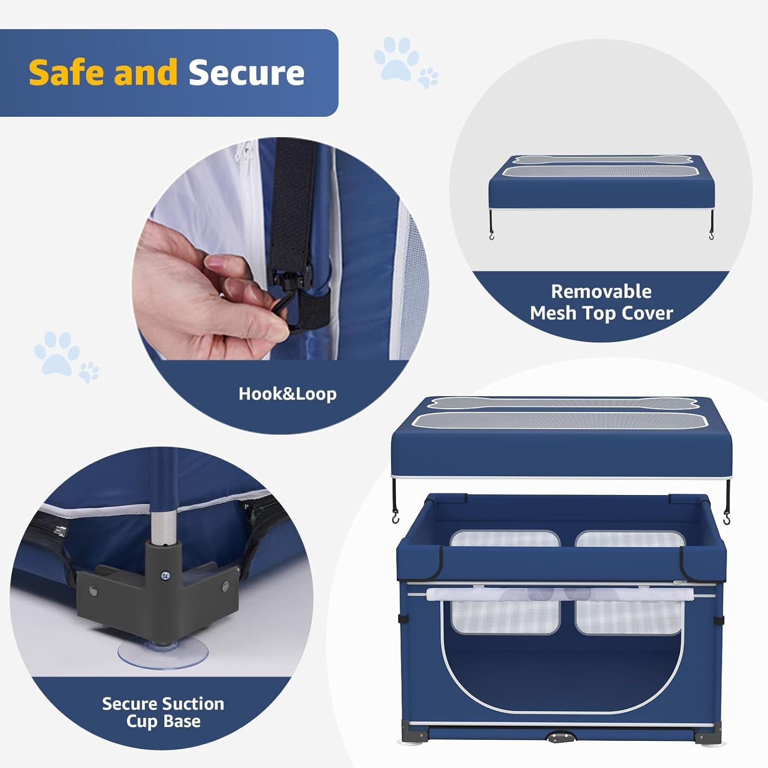 Foldable Dog & Small Animal Playpen with Cover, 1-Minute Setup Portable Pen