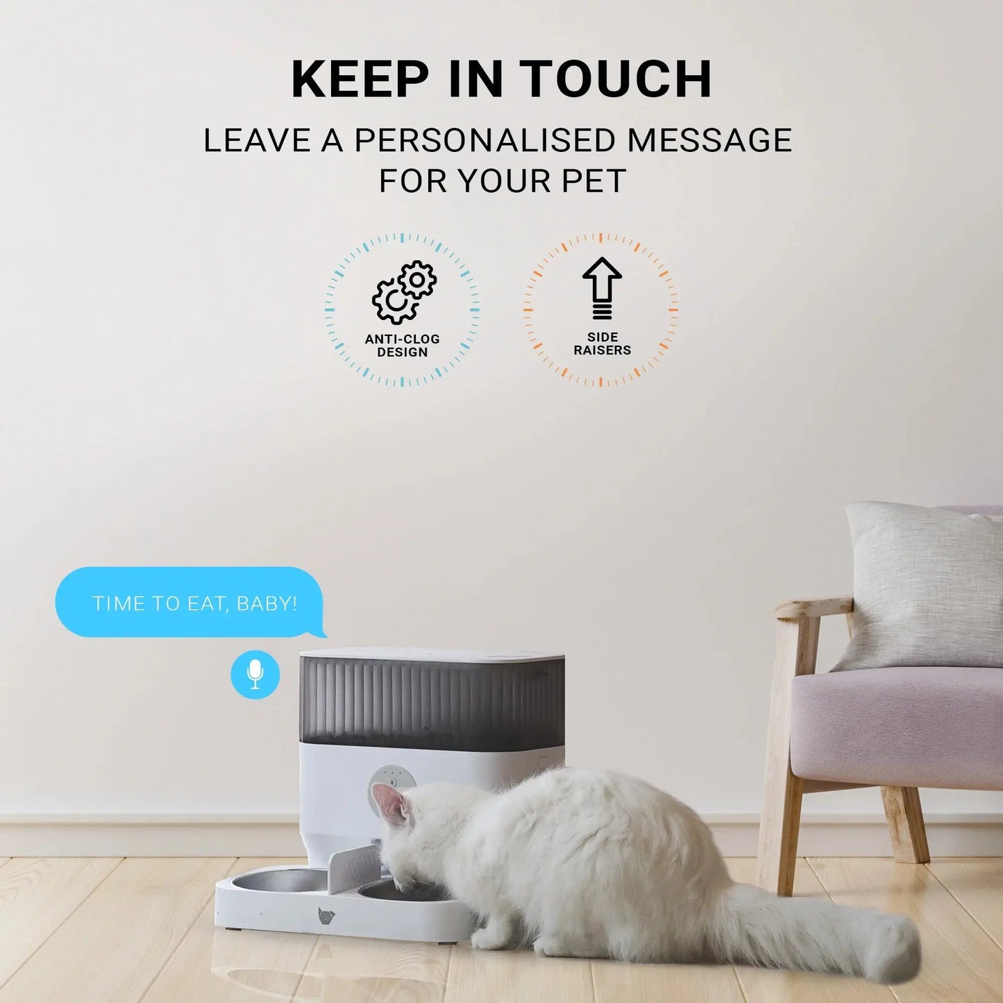 Double Automatic Pet Feeder, Two-Way Splitter and Double Bowls for Cats and Dogs