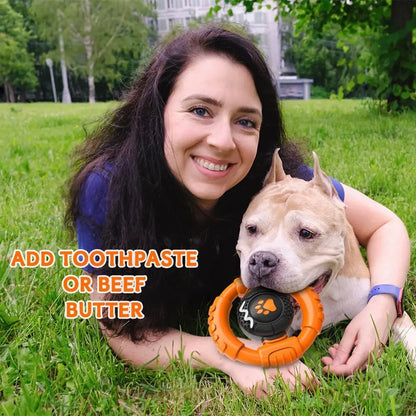 Interactive Tough Dog Chew Toy for Aggressive Chewers, Durable Squeaky Nylon & Rubber Toys for All Breeds