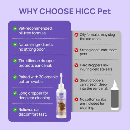 Vet-Recommended Dog & Cat Ear Cleaner – to Relieve Itchy, Inflamed Ears, Remove Wax & Debris