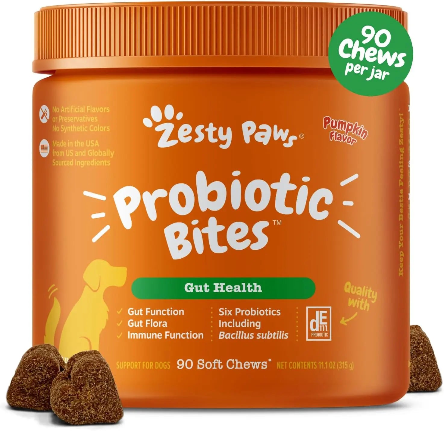 8-in-1 Multifunctional Bites for Dogs – Hip & Joint, Skin, Gut, Heart & Immune Support Pumpkin 90 Count