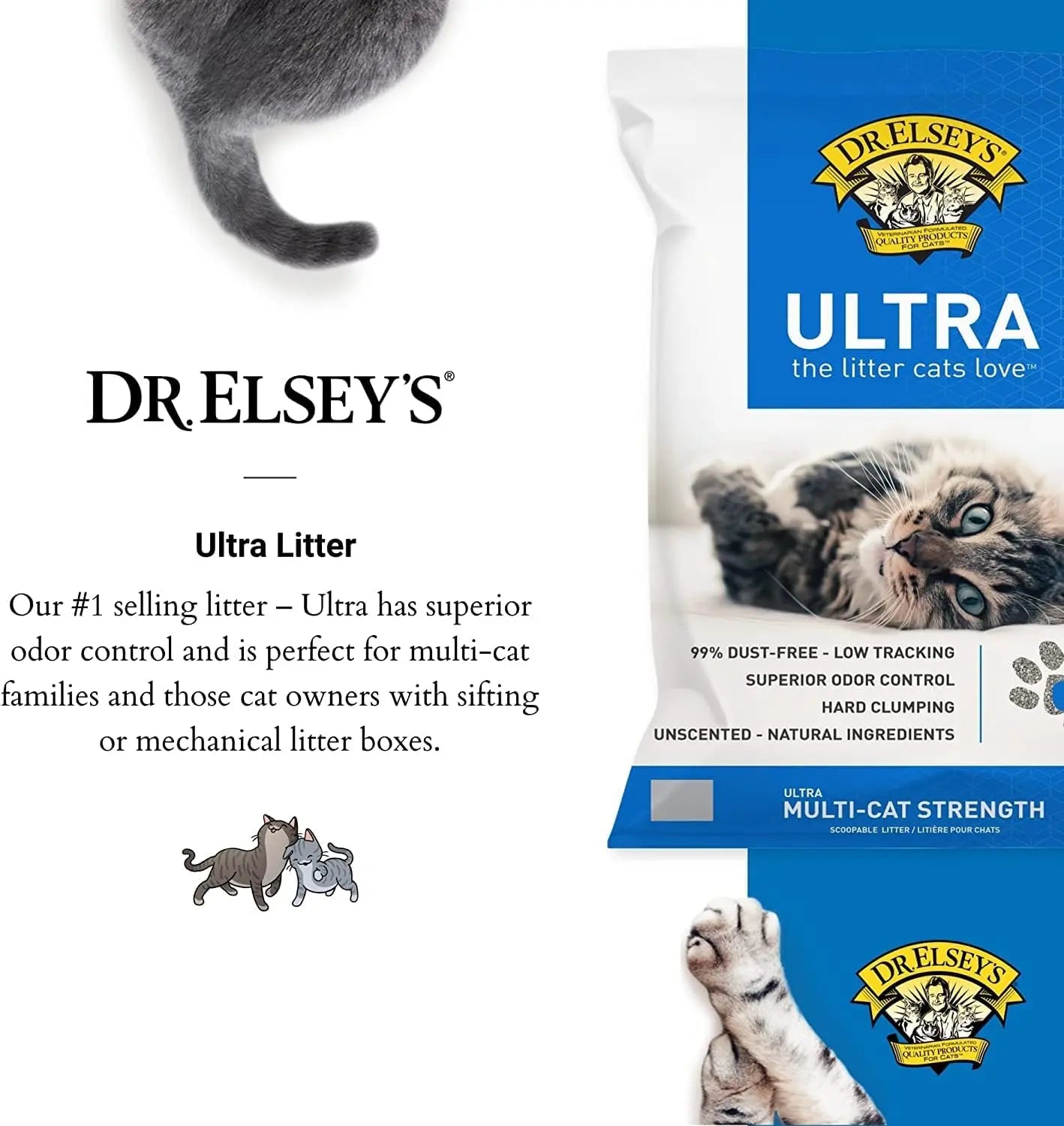 Dr. Elsey's Ultra Unscented Clumping Clay Cat Litter