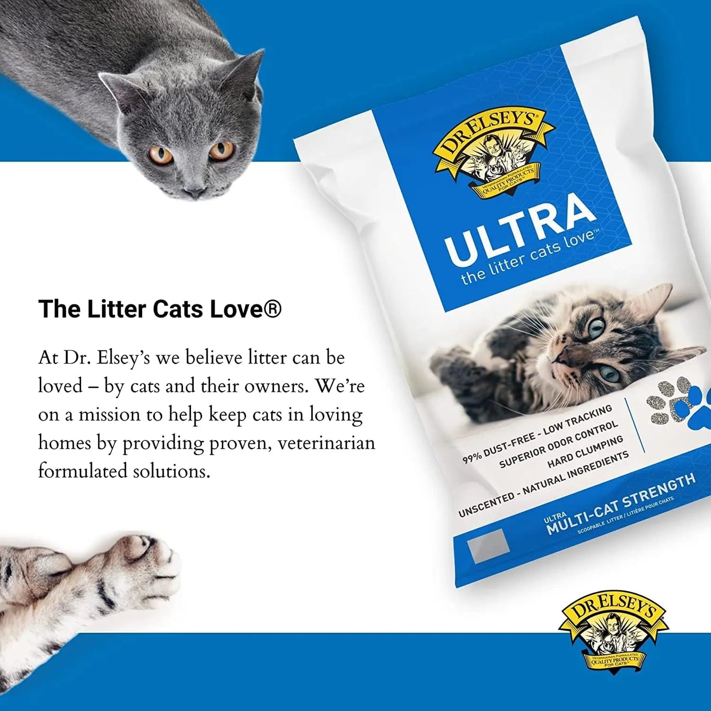 Dr. Elsey's Ultra Unscented Clumping Clay Cat Litter