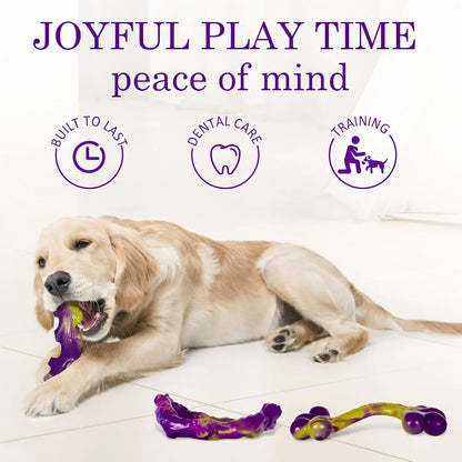 Tough Dog Chew Toys 3 Pack for Aggressive Chewers, Large Dogs, Bacon Flavor
