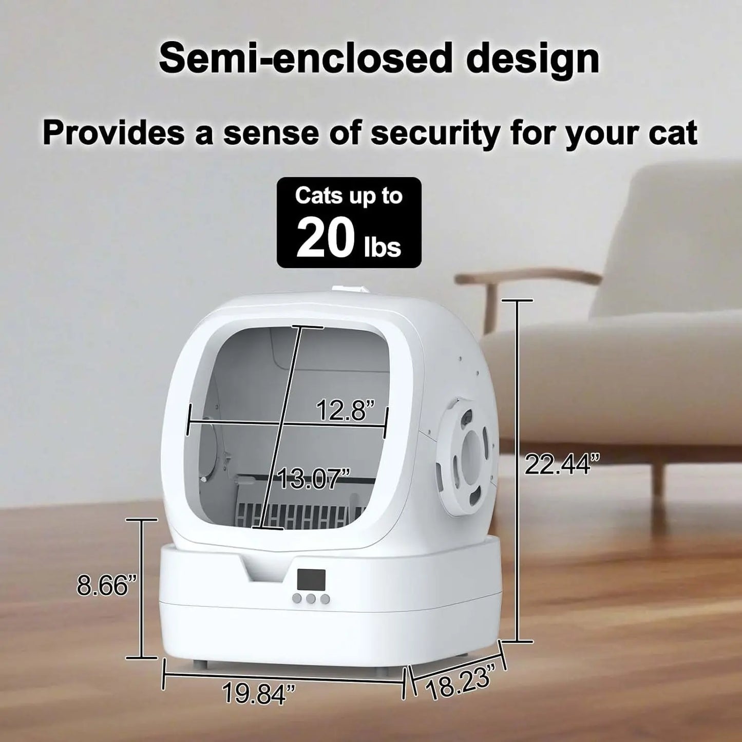 Automatic Cat Litter Box Self Cleaning - APP Control and Weight Monitoring - Ultra-Quiet, Medium Cats and Kittens Litter Box