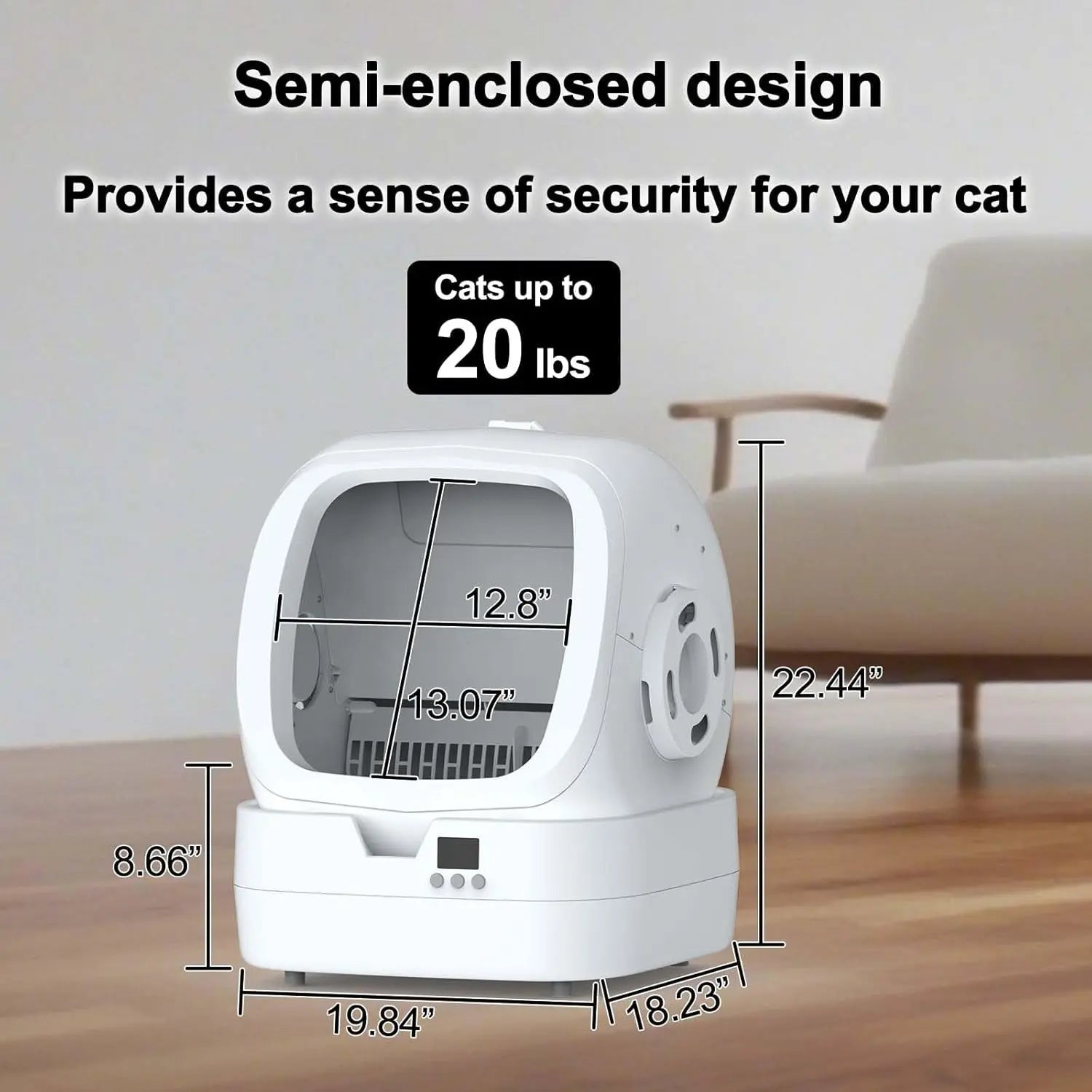 Automatic Cat Litter Box Self Cleaning - APP Control and Weight Monitoring - Ultra-Quiet, Medium Cats and Kittens Litter Box