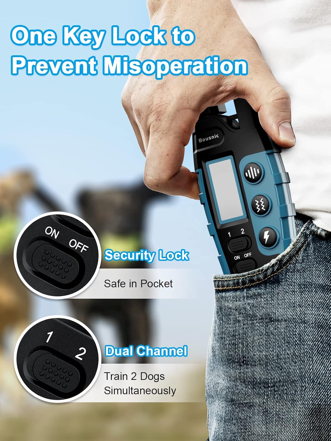 Remote Dog Training Collar for 2 Dogs, 3300ft Waterproof Rechargeable