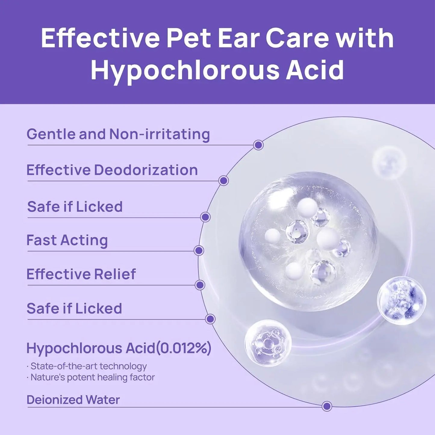 Vet-Recommended Dog & Cat Ear Cleaner – to Relieve Itchy, Inflamed Ears, Remove Wax & Debris