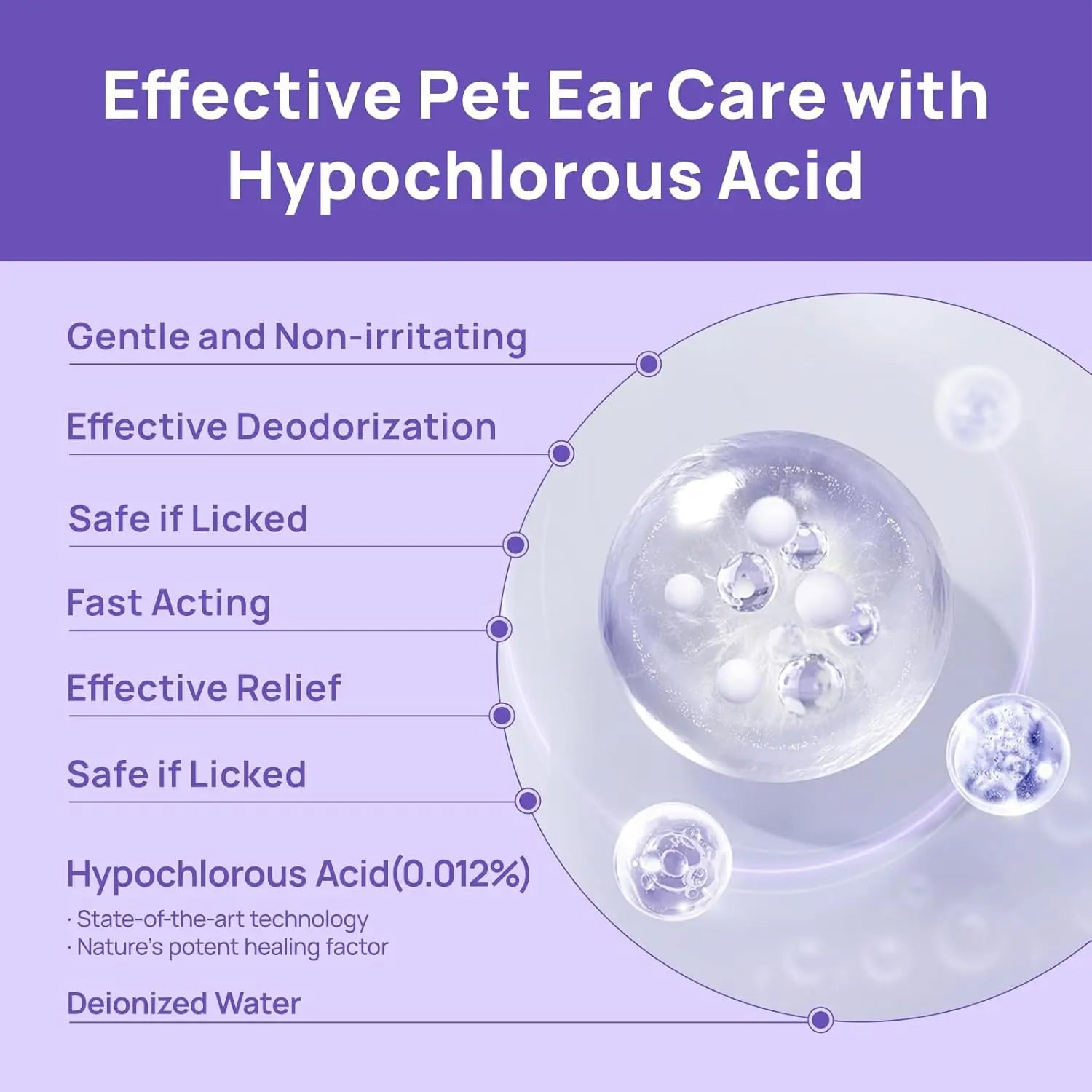 Vet-Recommended Dog & Cat Ear Cleaner – to Relieve Itchy, Inflamed Ears, Remove Wax & Debris
