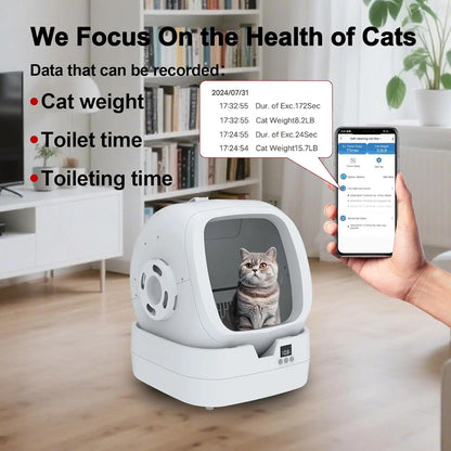 Automatic Cat Litter Box Self Cleaning - APP Control and Weight Monitoring - Ultra-Quiet, Medium Cats and Kittens Litter Box