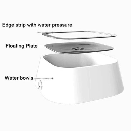Non-Spill Dog Water Bowl with Floating Lid – Large Capacity, Anti-Skid, Keeps Pet’s Face & Floor Dry