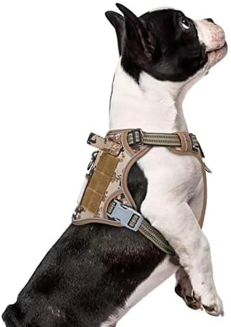 Tactical No Pull Dog Harness Large Dogs Adjustable Reflective Training Vest w/ Handle