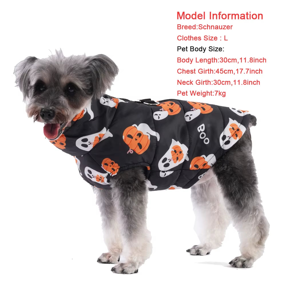 Halloween Dog Jacket | Warm Winter Pet Costume for Small Dogs & Cats