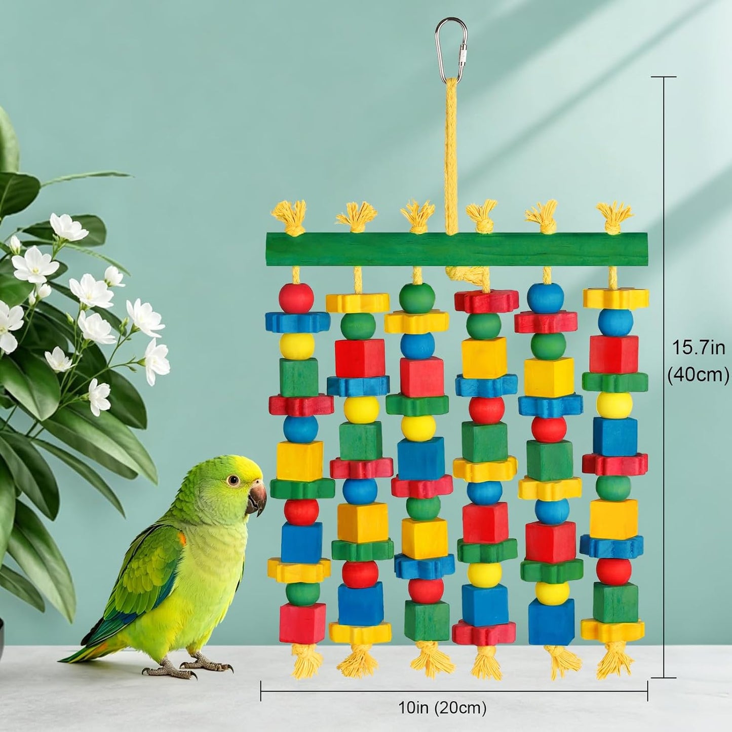 Large Parrot Toy Natural Wood Bird Chew Toy for Macaws Cockatoos