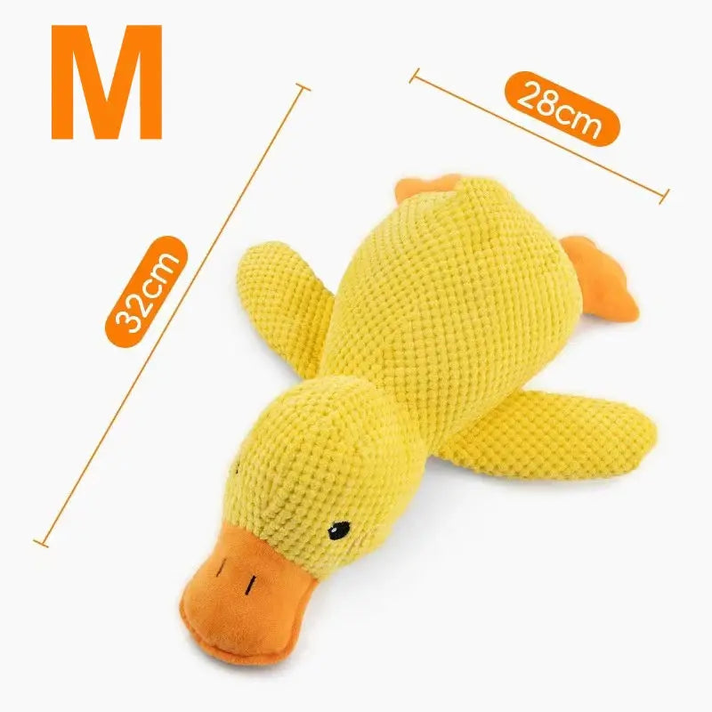 Plush Yellow Duck Pet Toy – Soft, Bite-Resistant, Squeaky Fun for All Sizes Yellow Duck-M