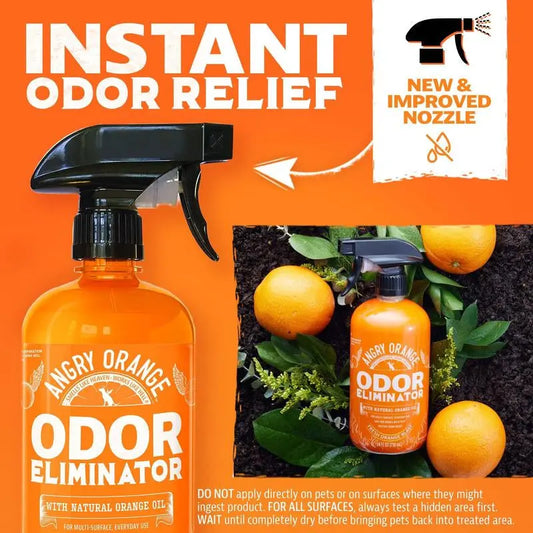 Angry Orange Pet Odor Eliminator Spray – Citrus Dog & Cat Urine Odor Remover