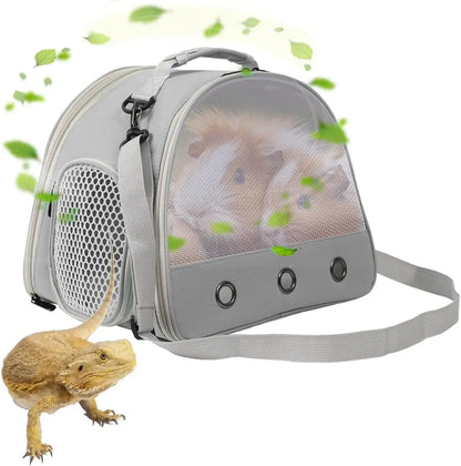 Small Pet Carrier Backpack with Clear Window, Airline Approved Travel Bag for Guinea Pig, Reptile, Hedgehog, Rat & Parrot