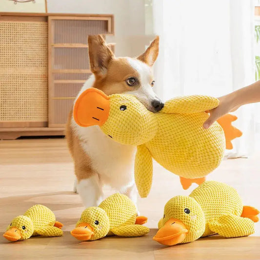 Plush Yellow Duck Pet Toy – Soft, Bite-Resistant, Squeaky Fun for All Sizes