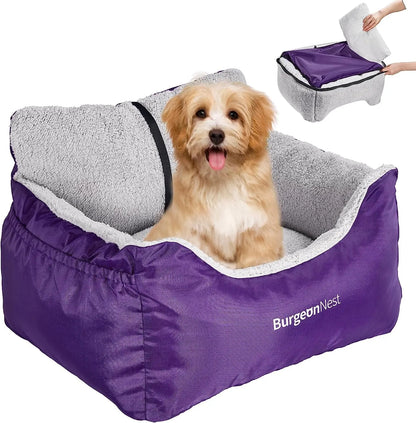 Upgrade their ride! Ultimate Comfort & Safety: Washable Pet Car Seat for Small Dogs & Cats (Under 25 lbs) Purple Small