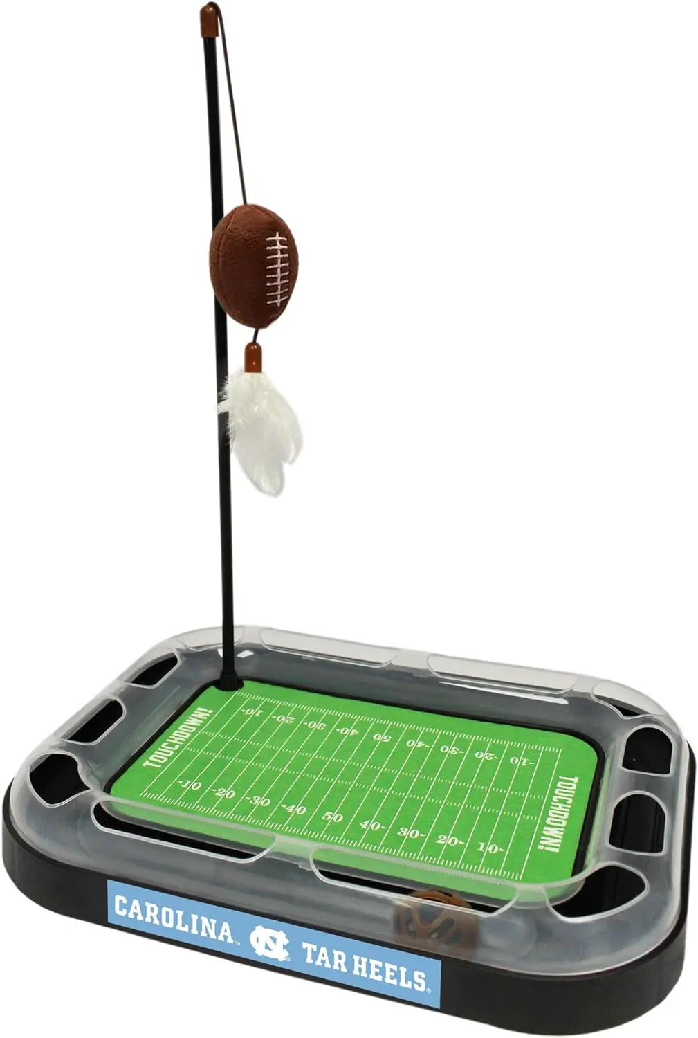 NCAA Cat Scratcher Football Field Toy – With Catnip, Feather & Interactive Ball North Carolina Tar Heels Football Field