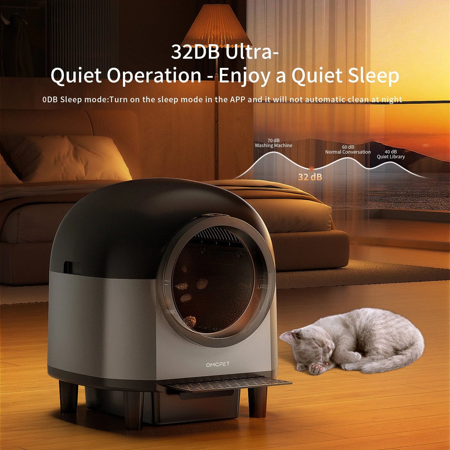 Smart Self-Cleaning Cat Litter Box – Large 100L Capacity, APP Control, Odor-Free Black Litter Box for Multiple Cats