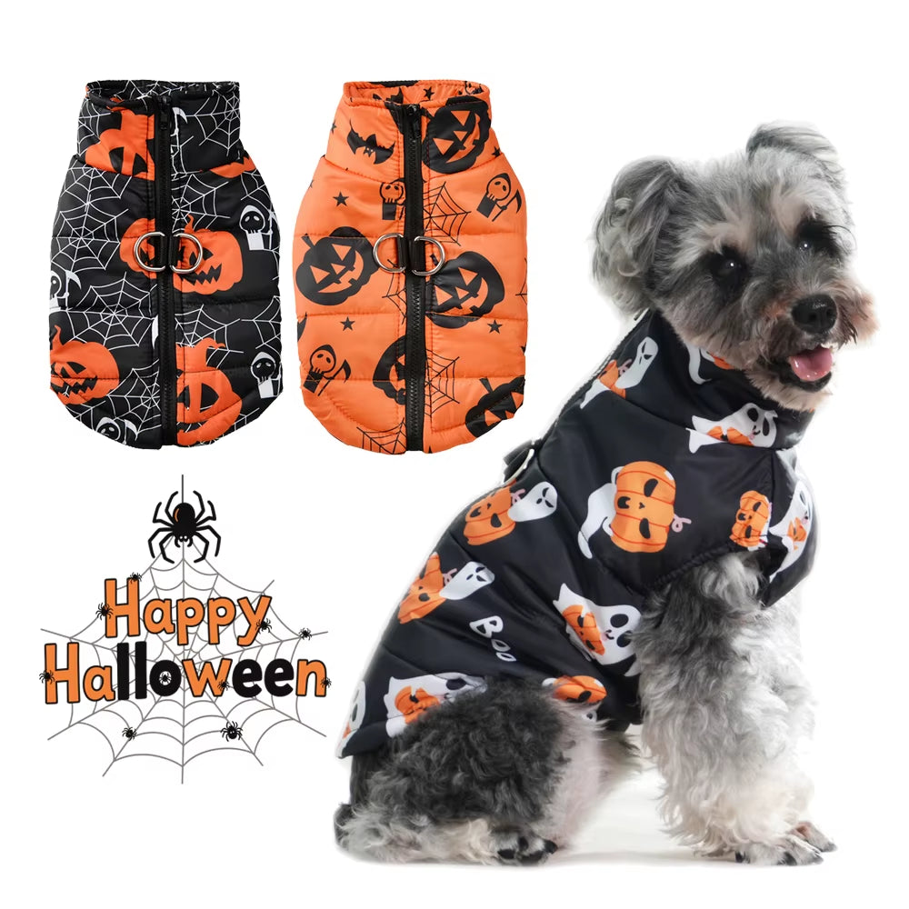 Halloween Dog Jacket | Warm Winter Pet Costume for Small Dogs & Cats