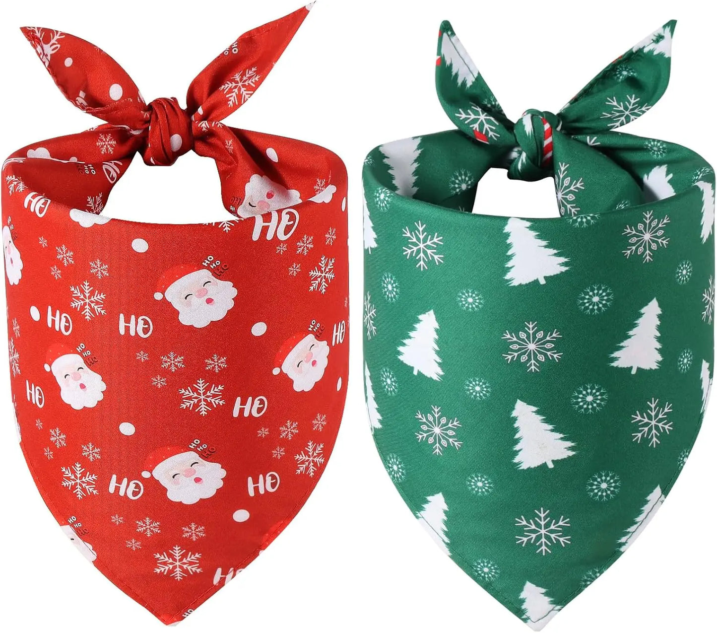Halloween & Christmas Dog Bandanas 2-Pack – Reversible Holiday Themed Scarf XL 7 Christmas