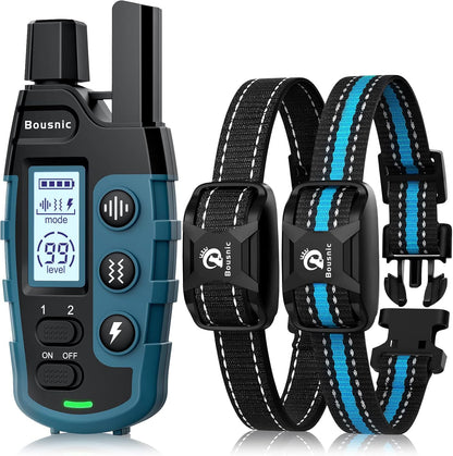 Remote Dog Training Collar for 2 Dogs, 3300ft Waterproof Rechargeable Blue