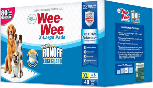 Wee-Wee Extra Large Dog Pee Pads Unscented Leak-Proof Quilted Training Pads 40 28" X 34"