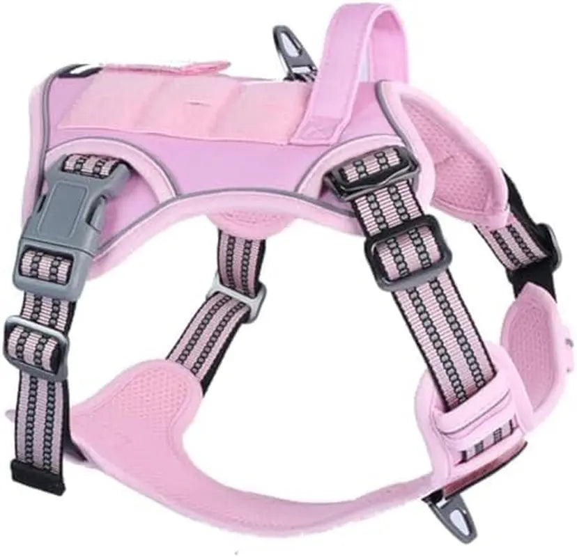 Tactical No Pull Dog Harness Large Dogs Adjustable Reflective Training Vest w/ Handle