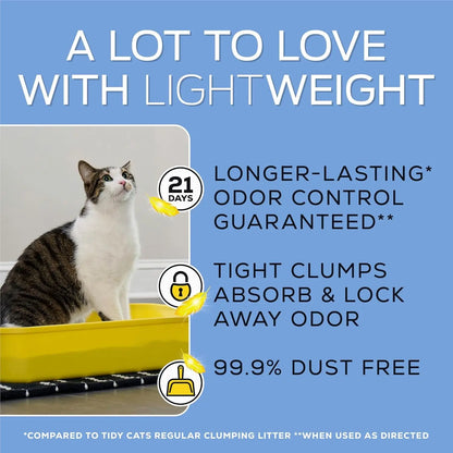 Purina Tidy Cats Lightweight 4-in-1 Clumping Cat Litter 17 lb Box Dust Free
