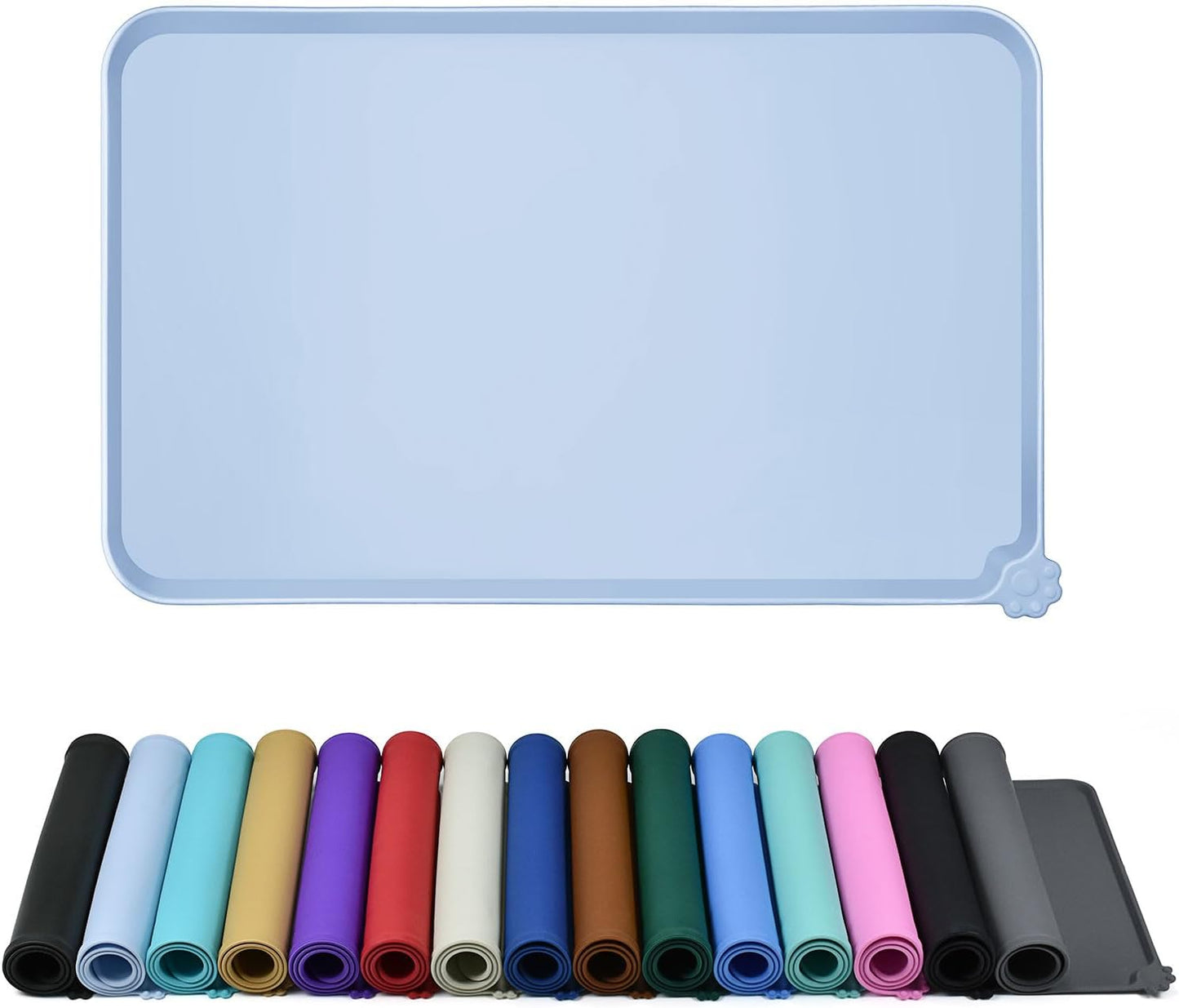 Silicone Dog & Cat Feeding Mat with Raised Edge, Waterproof & Non-Slip