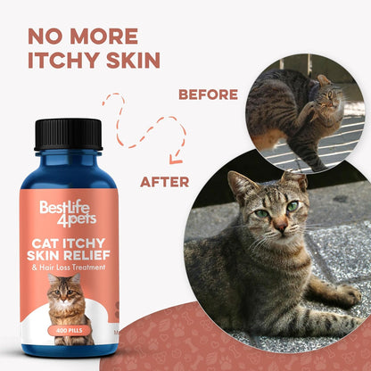 Cat Itchy Skin & Coat Support Supplement for Dry Skin, Shedding & Dandruff