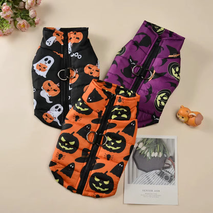 Halloween Dog Jacket | Warm Winter Pet Costume for Small Dogs & Cats