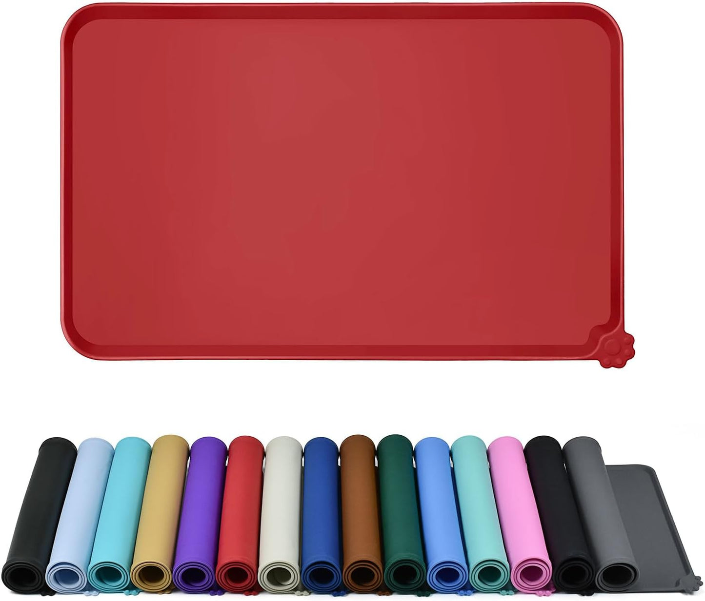 Silicone Dog & Cat Feeding Mat with Raised Edge, Waterproof & Non-Slip