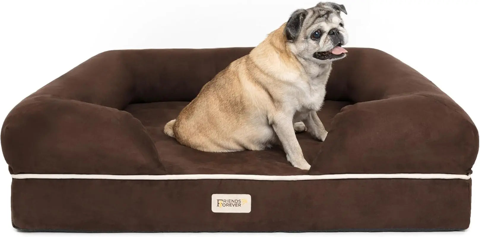 Chester Xx-Large Dog Bed - Orthopedic Memory Foam Mattress, Calming Couch Bed, Wall Rim Pillow, Water Resistant Liner, Washable Cover, Non-Slip Bottom Chester Brown Memory Foam Dog Bed 36.0"L X 28.0"W X 9.0"Th