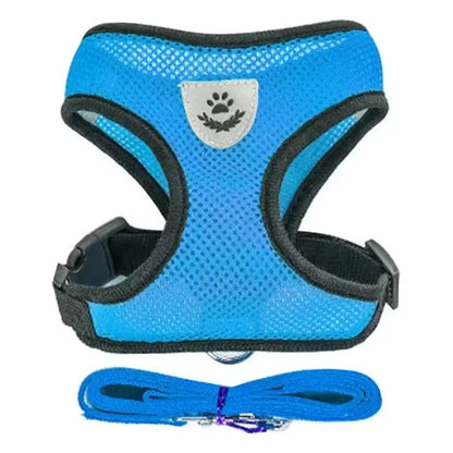 Adjustable Cat Harness Vest & Leash Set – Safe, Comfortable & Durable for Cat & Small Pets Blue