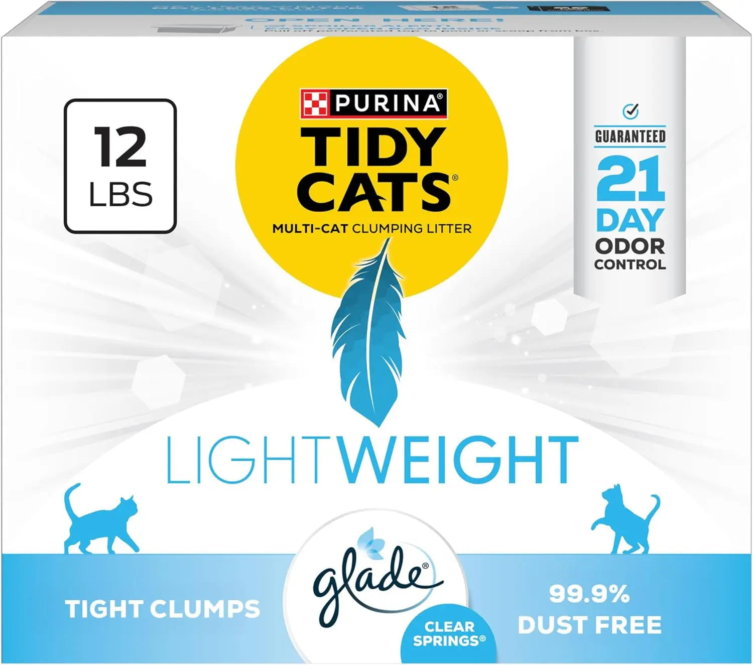 Purina Tidy Cats Lightweight 4-in-1 Clumping Cat Litter 17 lb Box Dust Free 12 Lb. Box