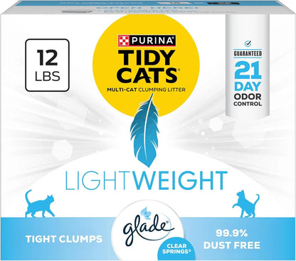 Purina Tidy Cats Lightweight 4-in-1 Clumping Cat Litter 17 lb Box Dust Free 12 Lb. Box